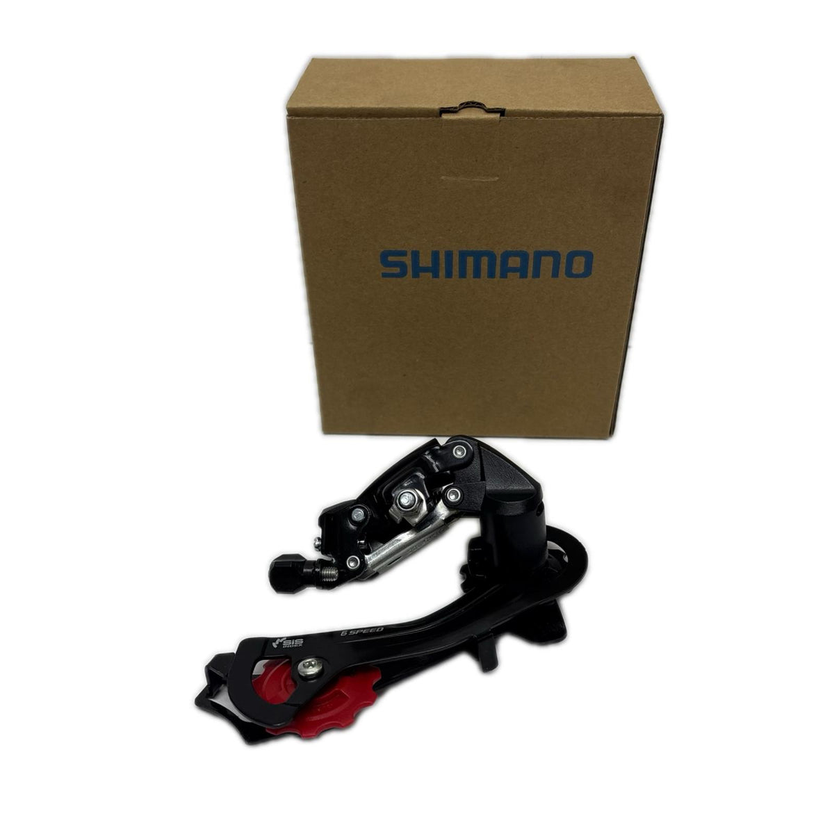 シマノ ツアーニーリアディレイラー ブラケット付き レッド 6段変速機 Shimano 小物・その他
