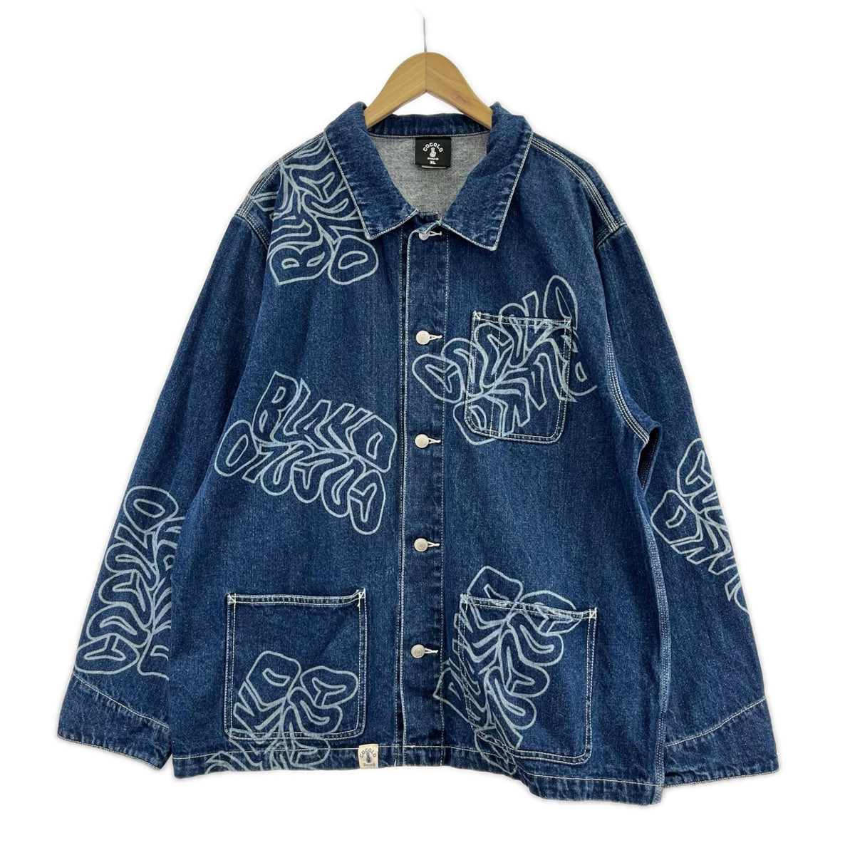 デニムジャケット ワープロゴデニムカバーオールジャケット XL ネイビー