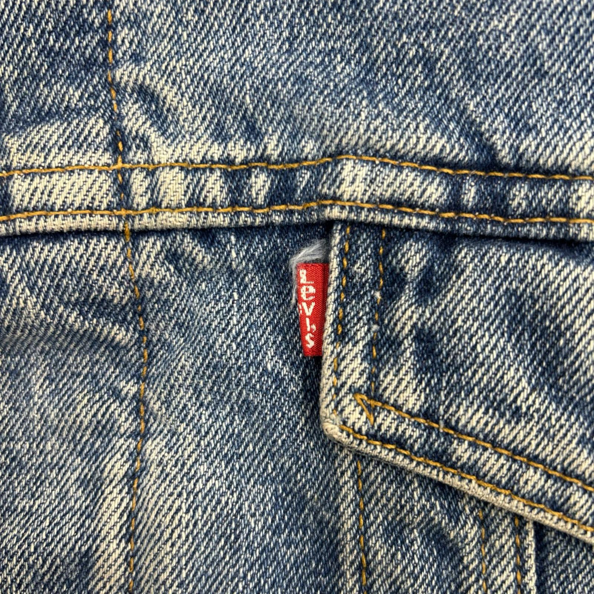長袖シャツ 90s リバーシブルトラッカー ベスト 裏地赤ネル サックス ブルー