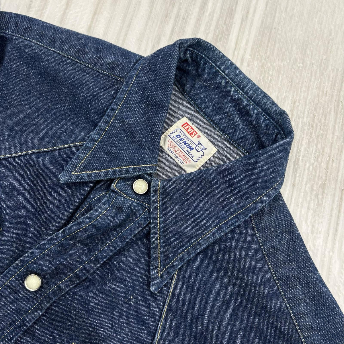 長袖シャツ 90s バレンシア製 SHORTHORN DENIM WESTERN 36