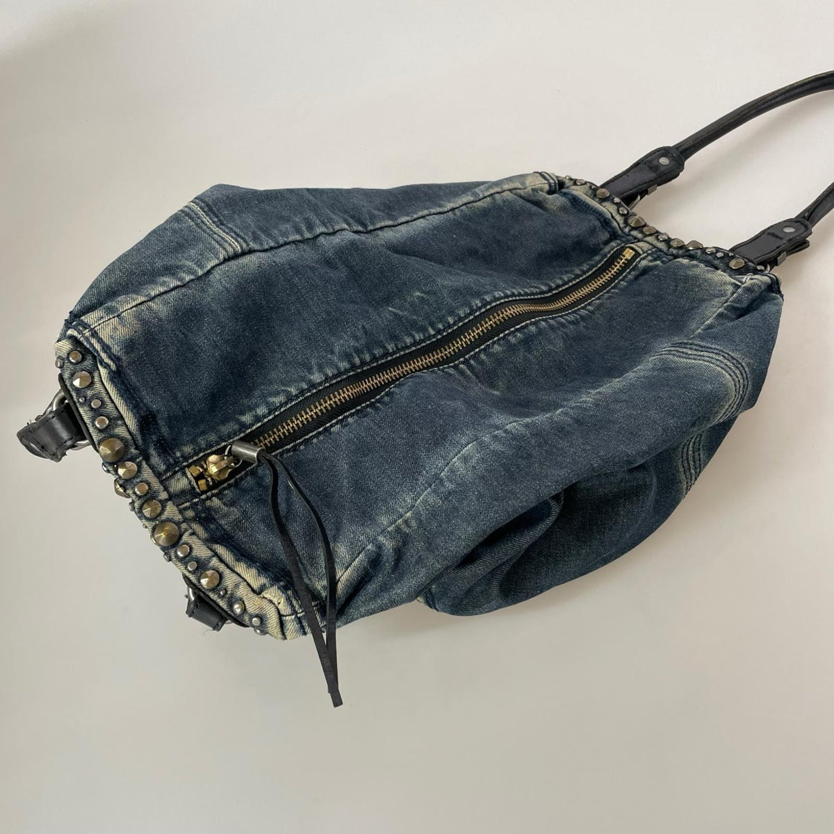 その他バッグ DIESEL 00s Y2K スタッズ デニムハンドバッグ インディゴ ブルー