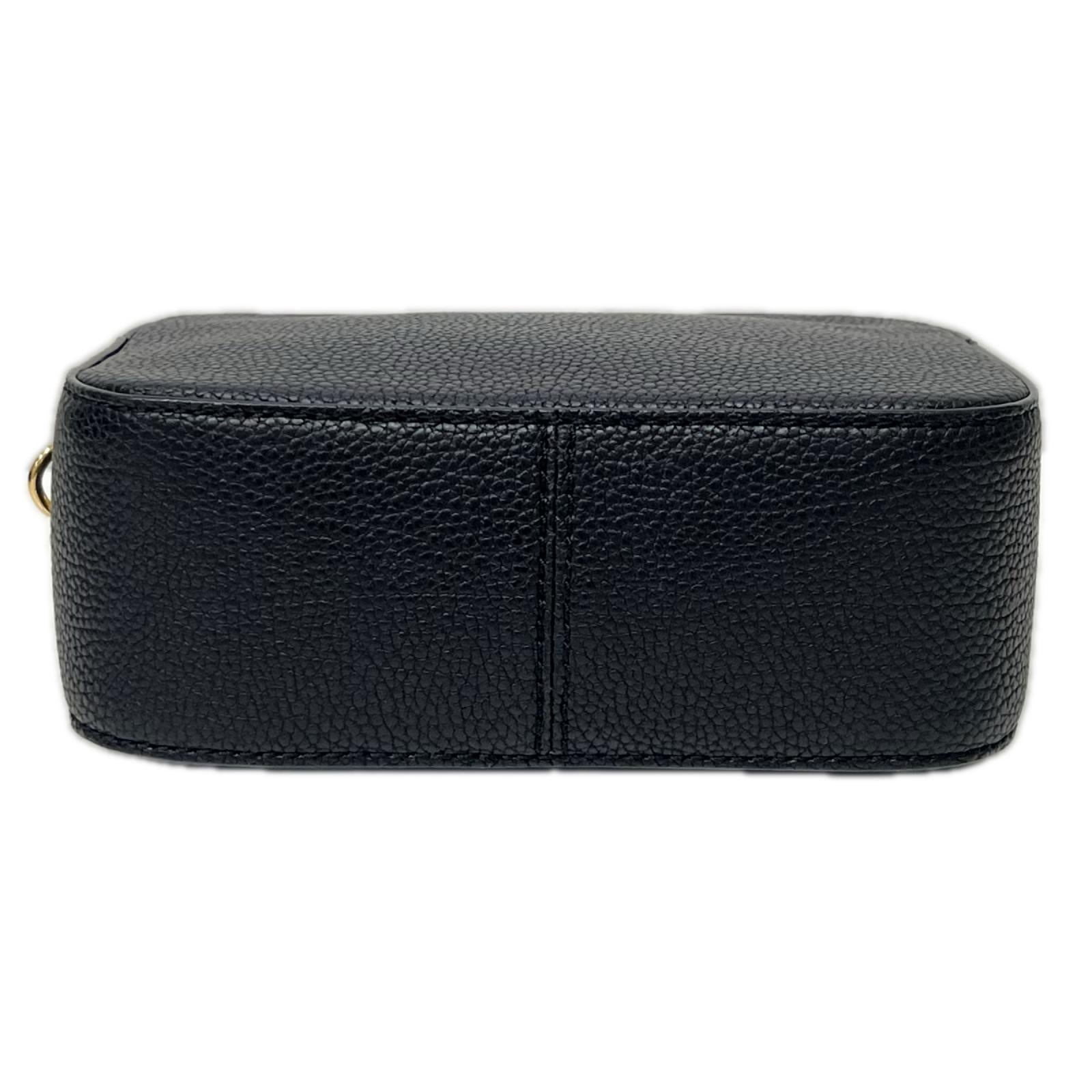 ショルダーバッグ LAUREN RALPH LAUREN ロゴエンボス レザーショルダーバッグ ブラック