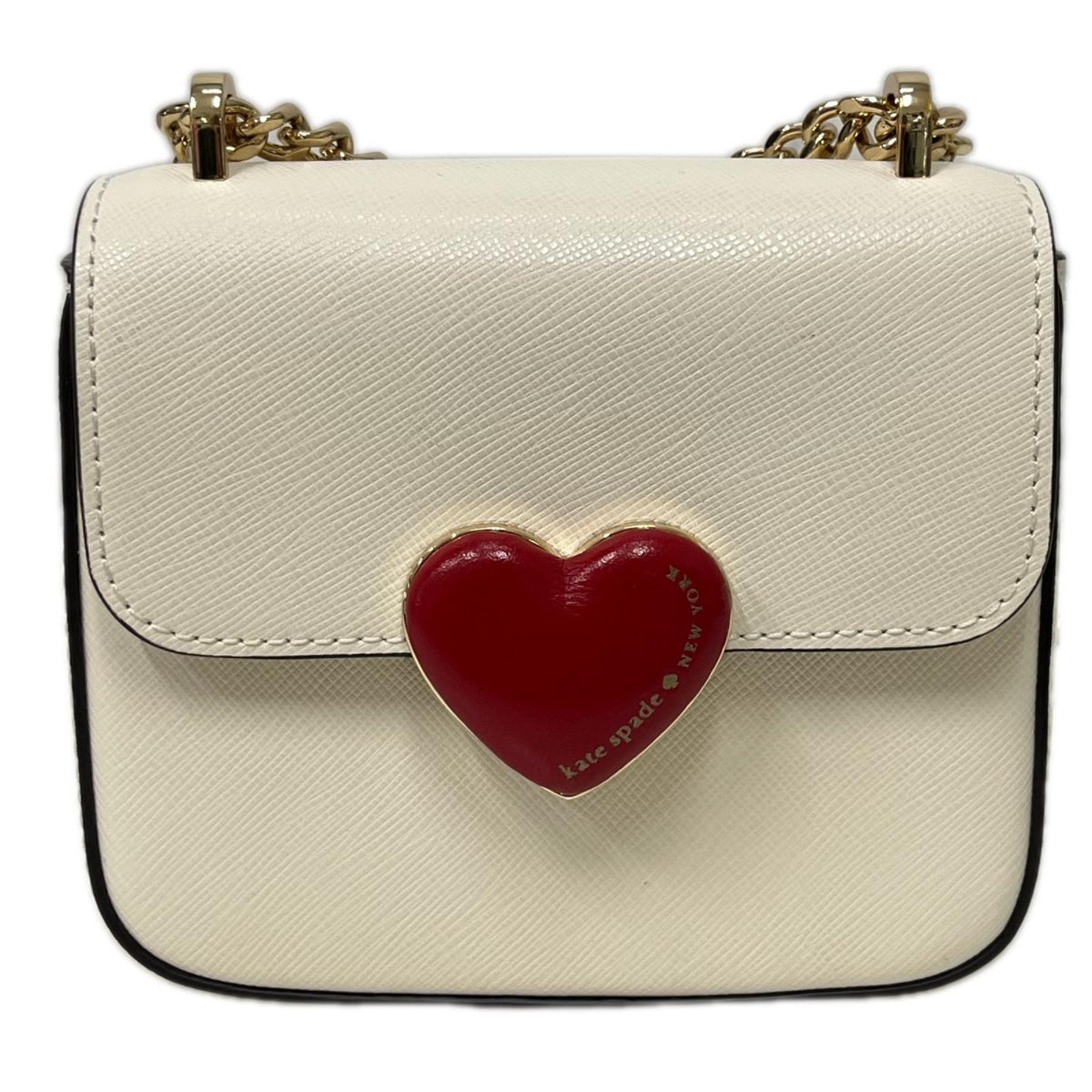 ショルダーバッグ kate spade new york ハートハードウェア チェーンショルダーバッグ アイボリー
