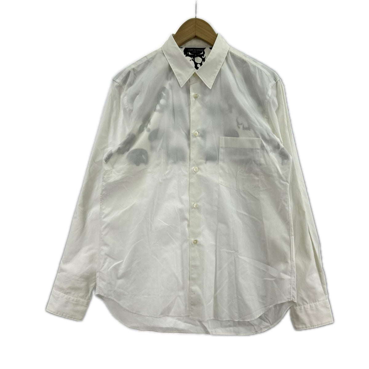 長袖シャツ HOMME PLUS 11SS Skull of Life期 透かしスカルシャツ S ホワイト
