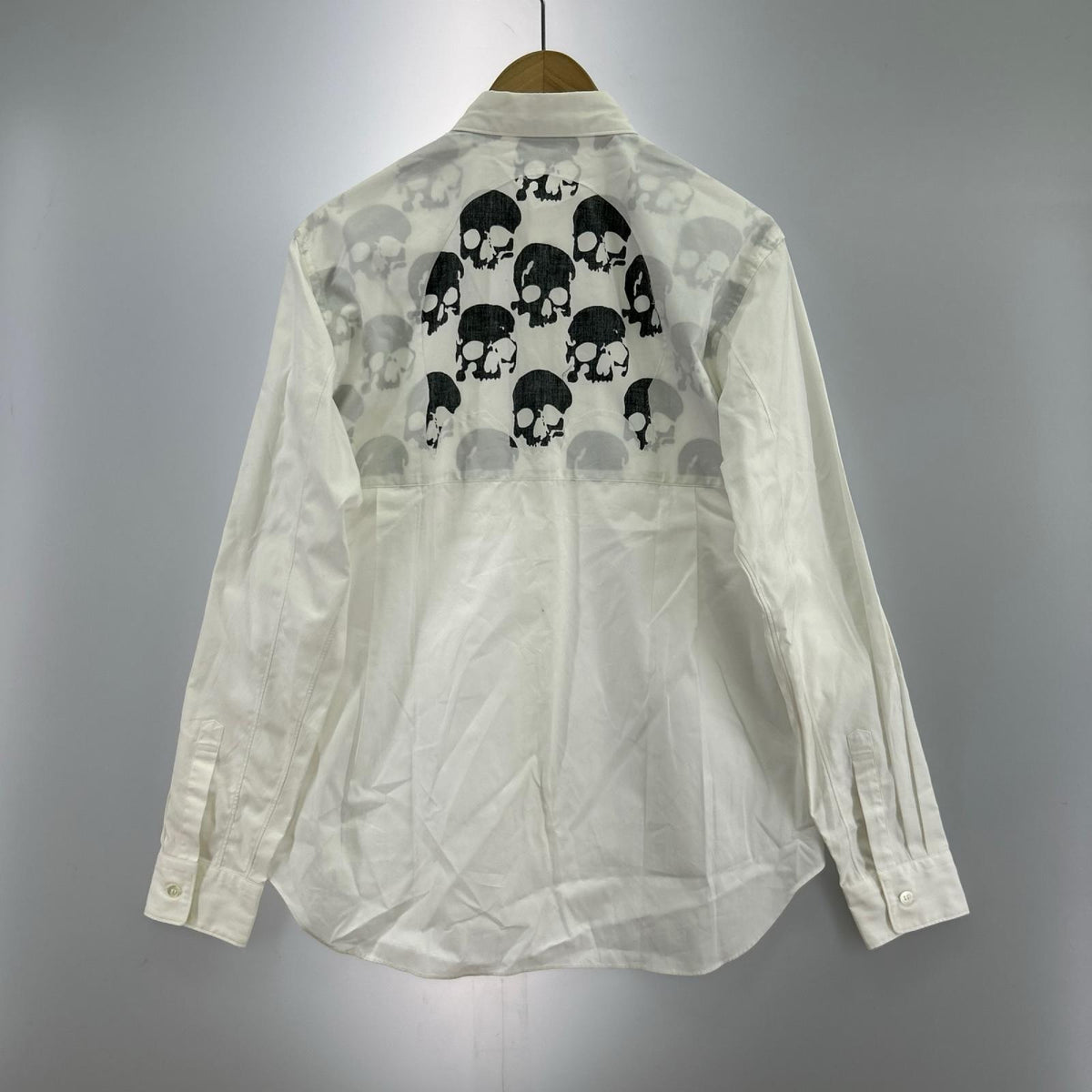 長袖シャツ HOMME PLUS 11SS Skull of Life期 透かしスカルシャツ S ホワイト