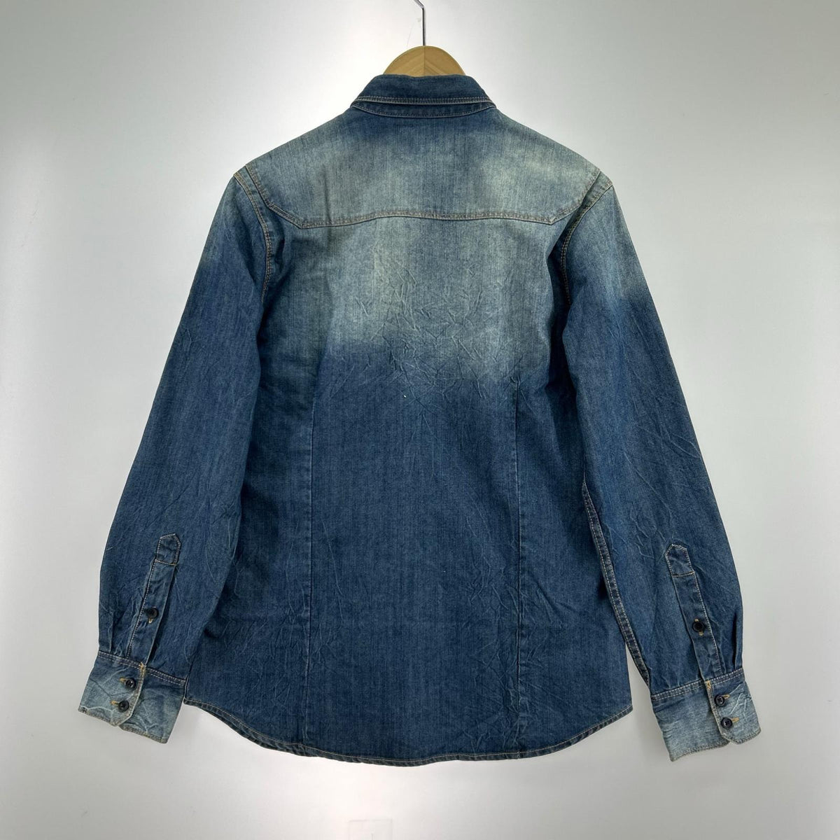 長袖シャツ L/Sデニムシャツ M M ブルー