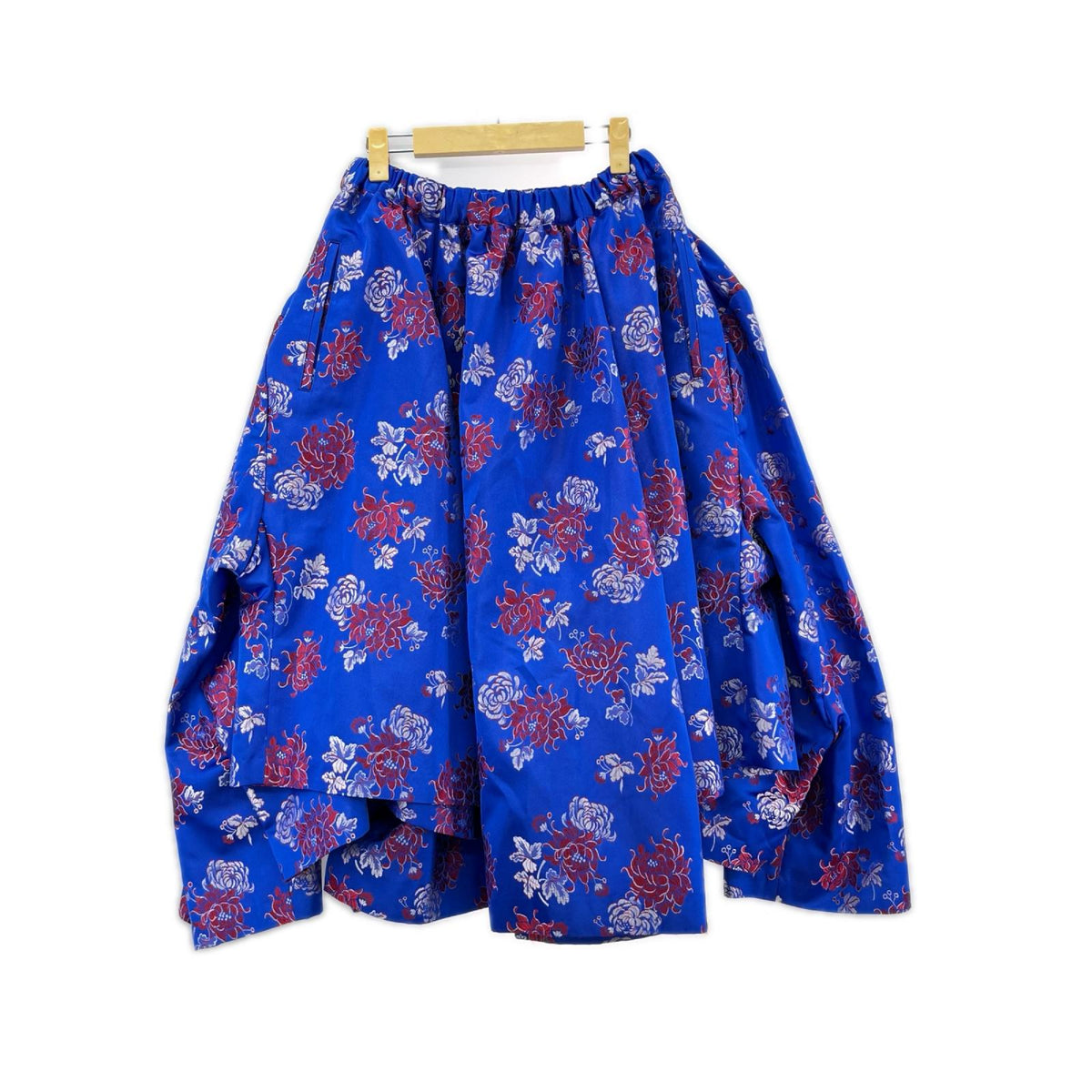 ロングスカート COMME des GARCONS 25SS 花刺繍 デザインロングスカート S ブルー S ブルー