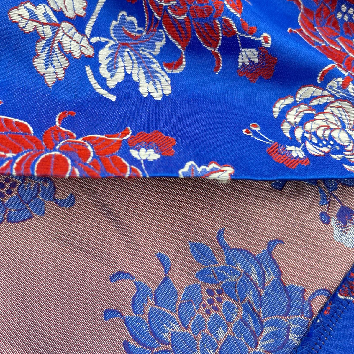 ロングスカート COMME des GARCONS 25SS 花刺繍 デザインロングスカート S ブルー S ブルー