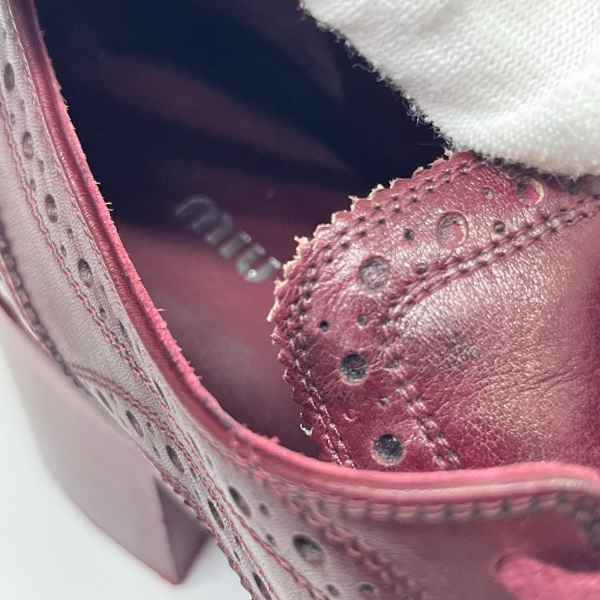 miumiu ウィングチップヒールローファー(351/2)