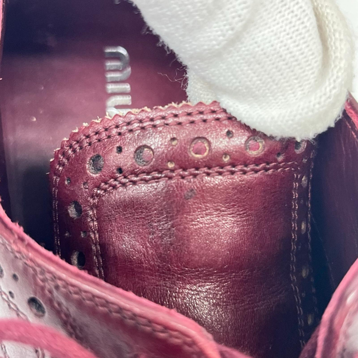 miumiu ウィングチップヒールローファー(351/2)