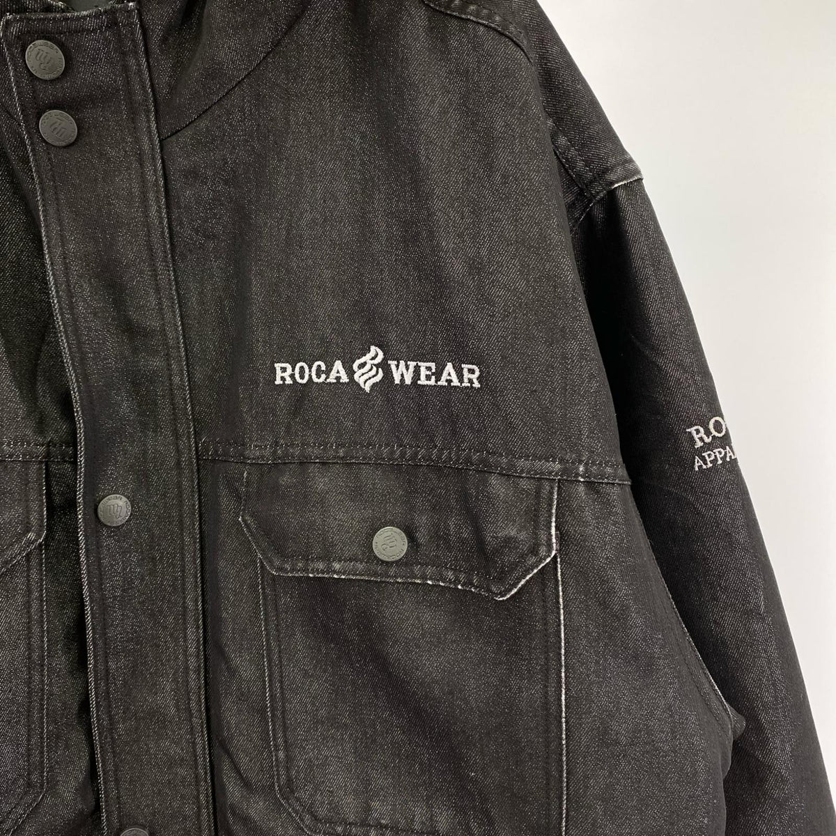 ブルゾン ROCA WEAR キルティング ファー付き 黒 (XXL) ブラック