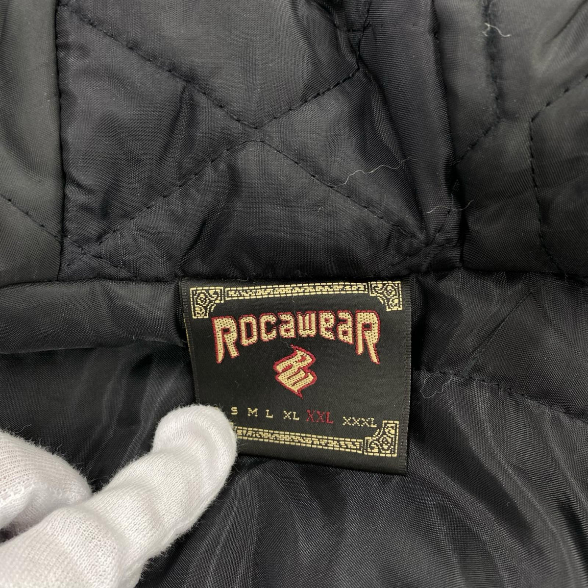 ブルゾン ROCA WEAR キルティング ファー付き 黒 (XXL) ブラック