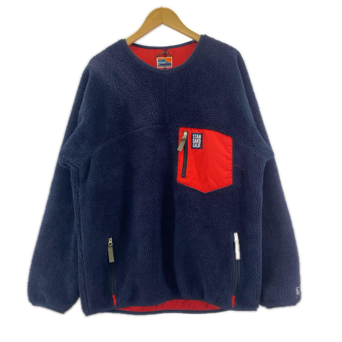ジャケット クラシックプルオーバーフリース 赤紺 (XL) ネイビー