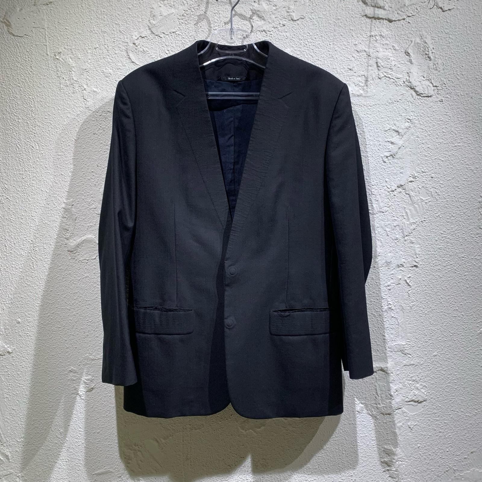 ジャケット 14SS ヴァージンウール ノーカラージャケット