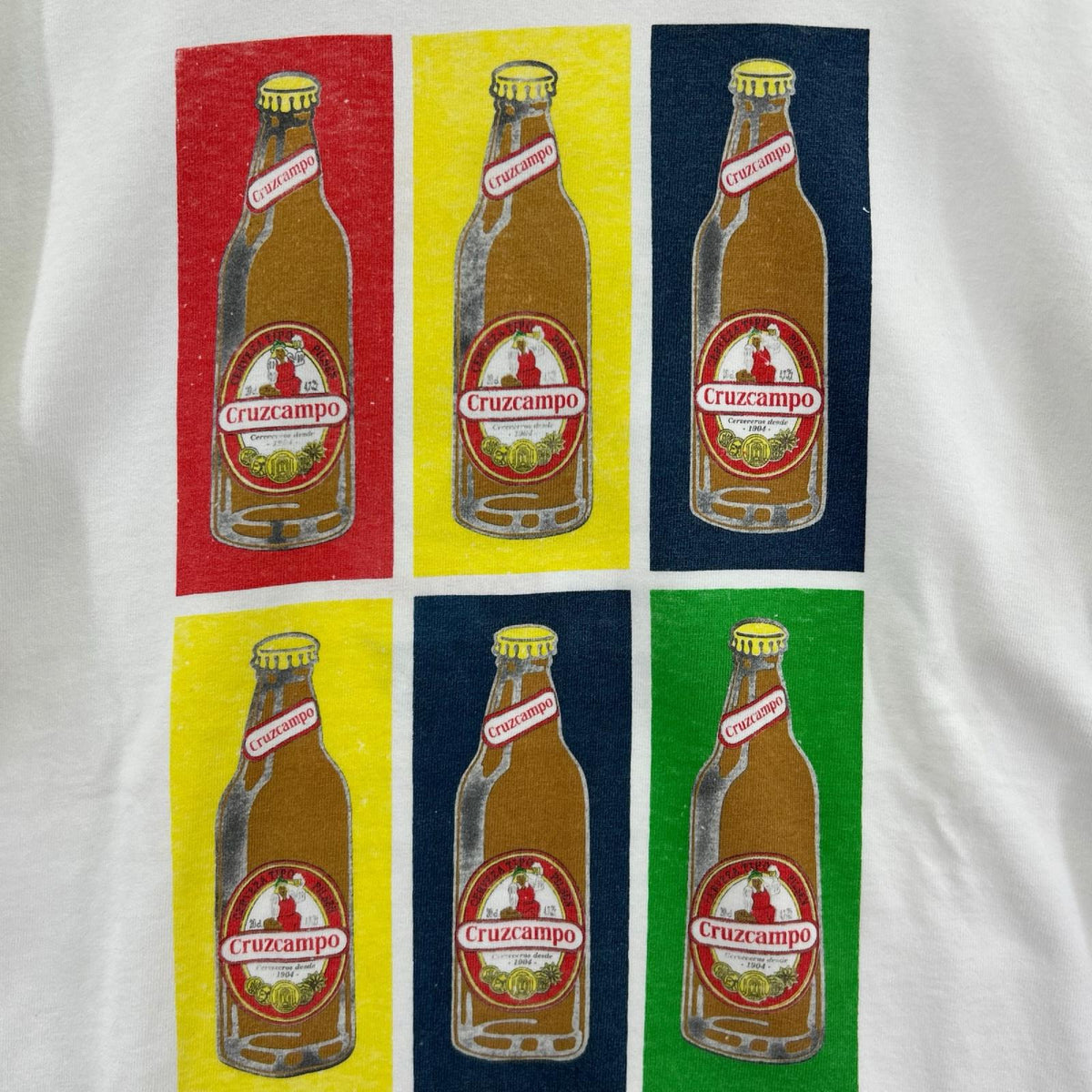 半袖Tシャツ 90S ユーロ Cruzcampo 企業T 白 (XL) ホワイト