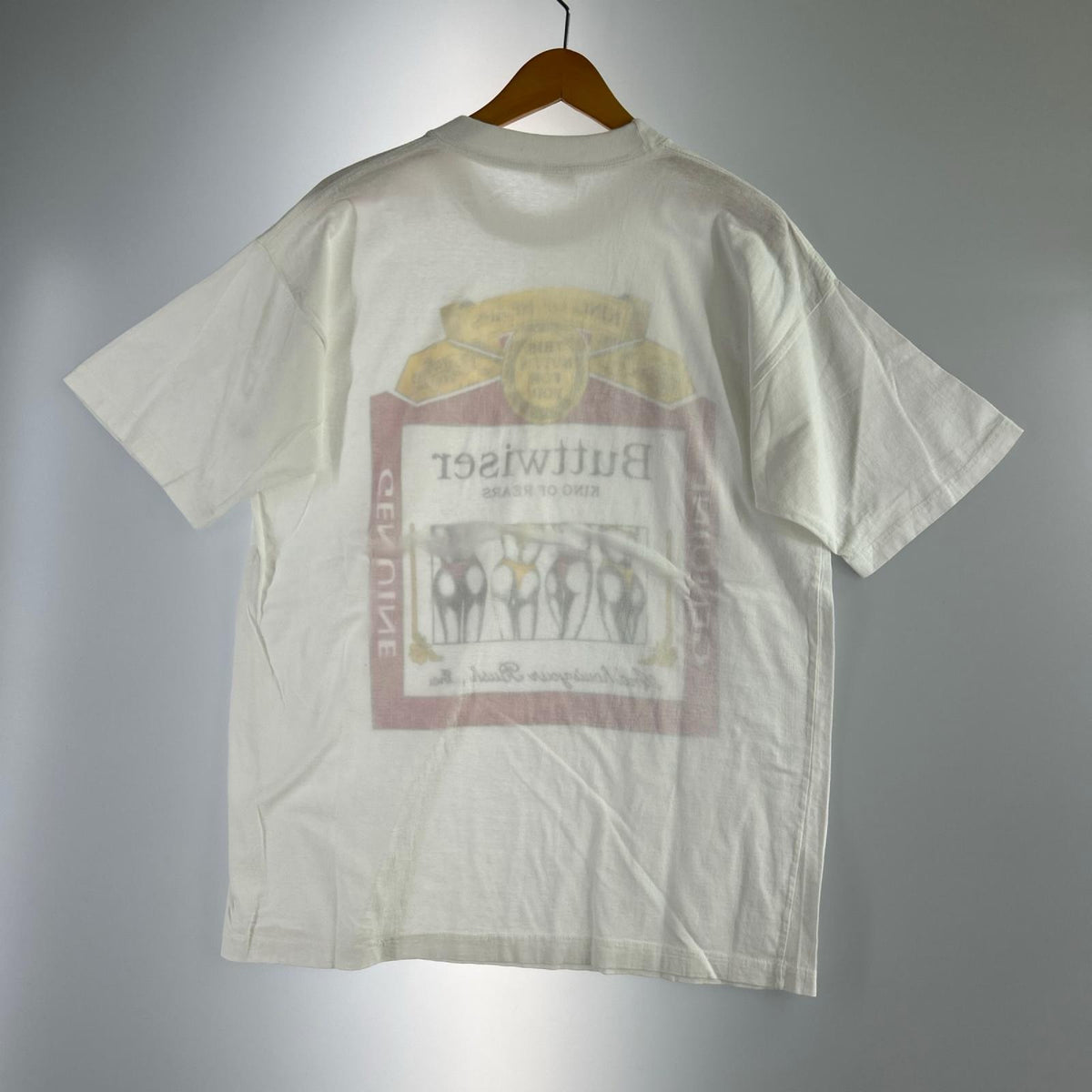 半袖Tシャツ 90~00S Buttwiser King Of Rears パロディT 白 ホワイト
