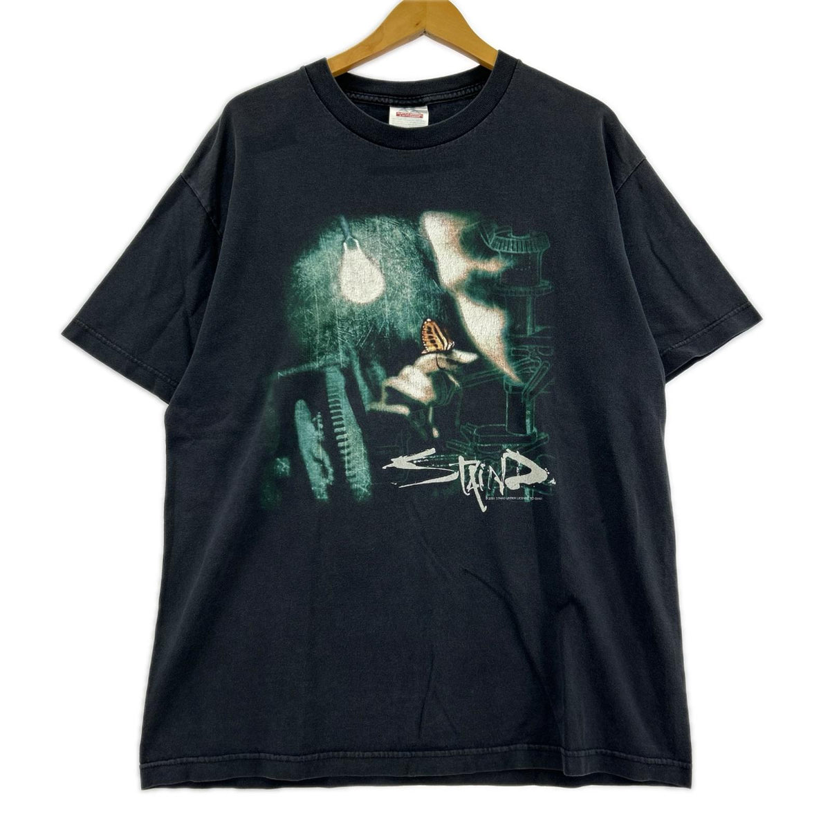 半袖Tシャツ 00S Staind バンドTee 黒 (L) L ブラック