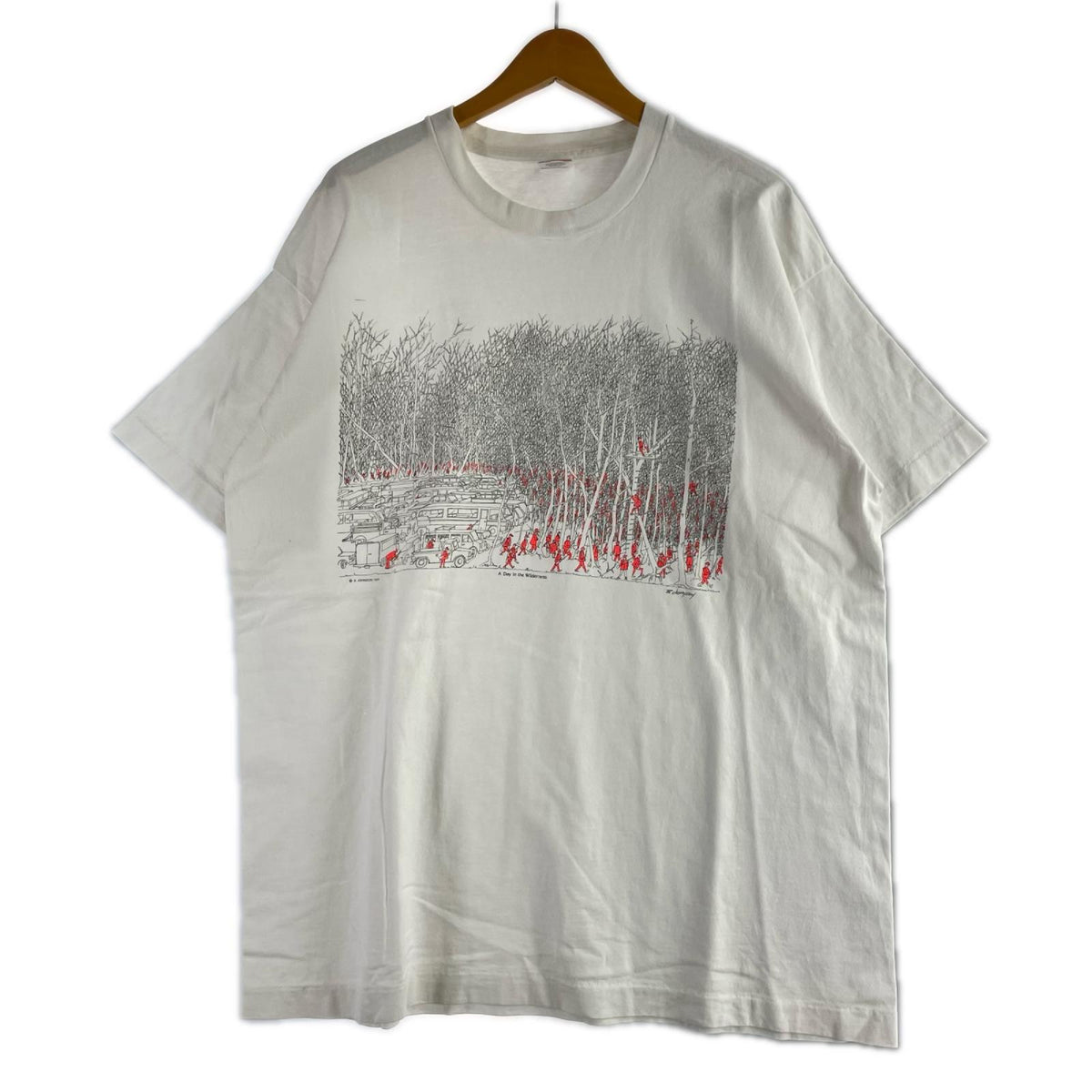 半袖Tシャツ 90S USA製 A Day in the Wilderess 白 (XL) ホワイト