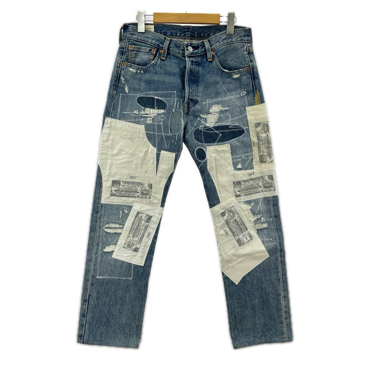 デニムパンツ 501 リメイク 30 ブルー