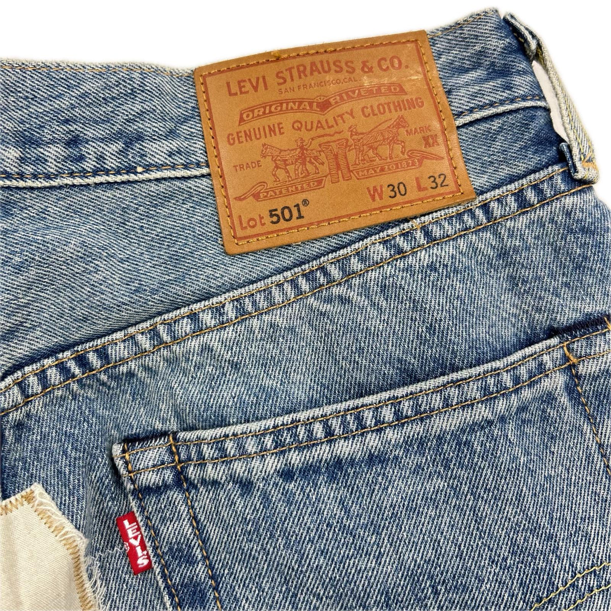 デニムパンツ 501 リメイク 30 ブルー