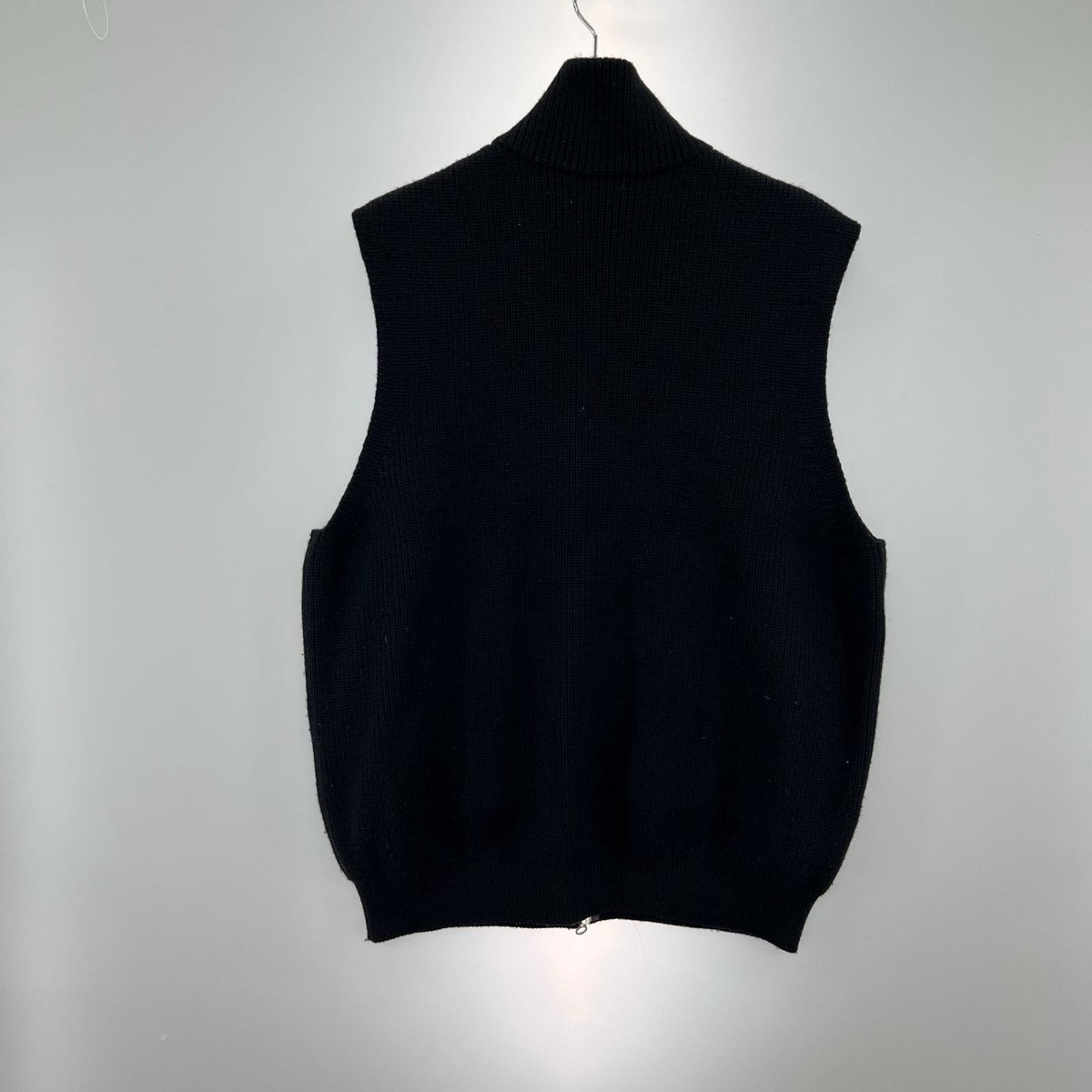 ニット Mulesing Free Wool Knit Zip Vest 黒 ブラック