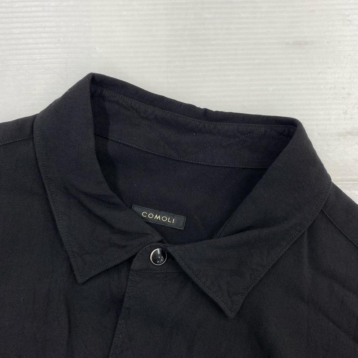 長袖シャツ COMOLI 26SS レーヨンコモリシャツ 3 ブラック ブラック