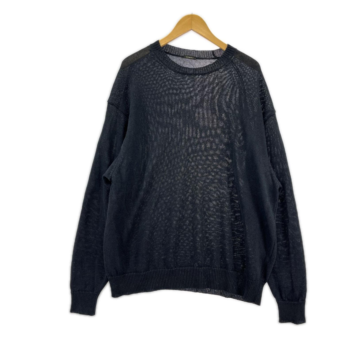 ニット COMOLI 26SS リネンクルーネックニット 3 ブラック ブラック