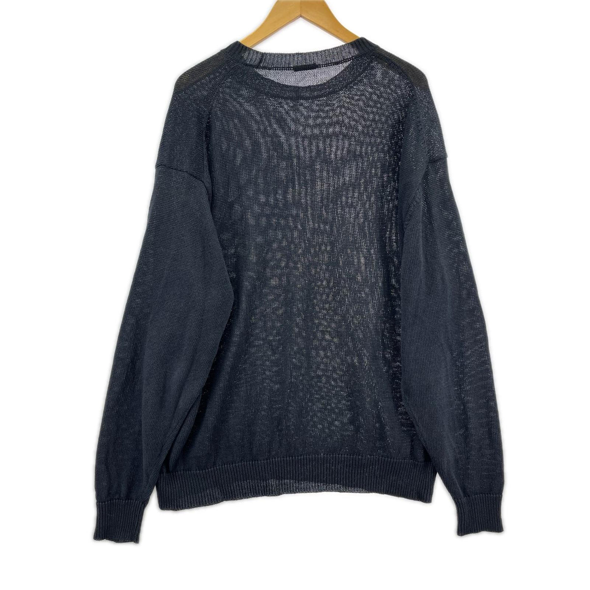 ニット COMOLI 26SS リネンクルーネックニット 3 ブラック ブラック