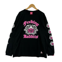 長袖Tシャツ ウサギ 黒 (L) L ブラック