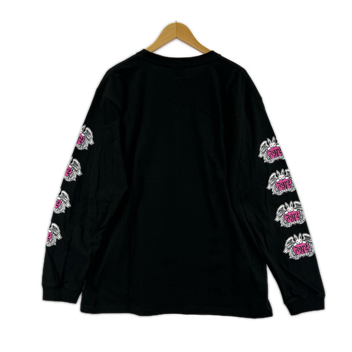 長袖Tシャツ ウサギ 黒 (L) L ブラック