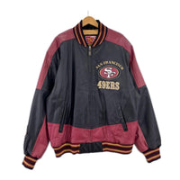 ジャケット 49ERS レザースタジャン 黒赤 XL