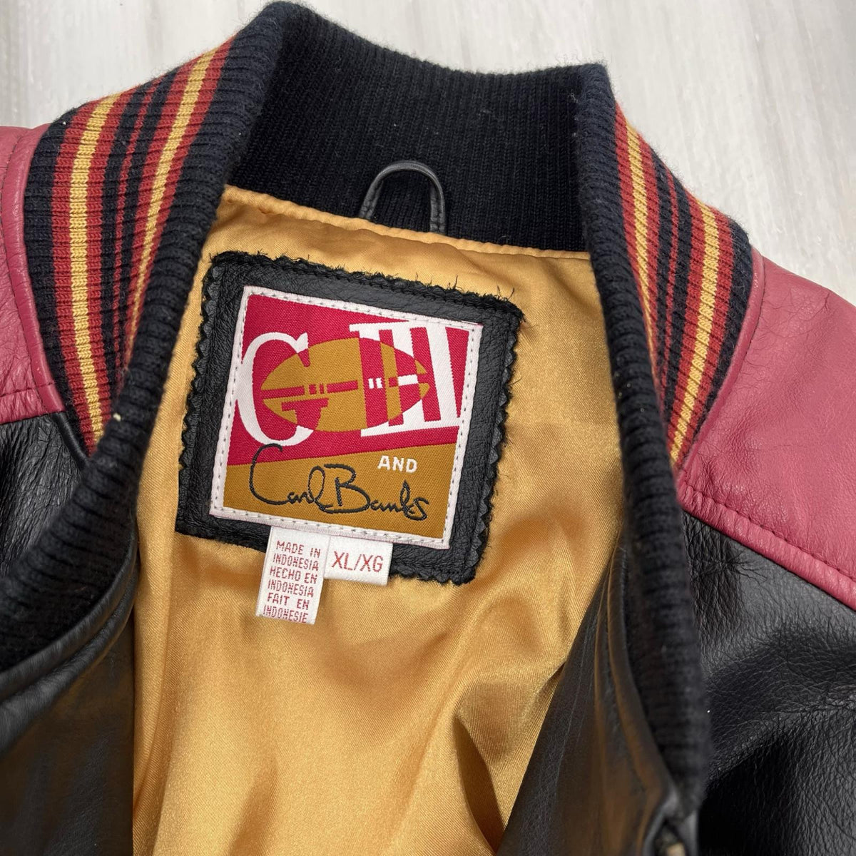 ジャケット 49ERS レザースタジャン 黒赤 XL