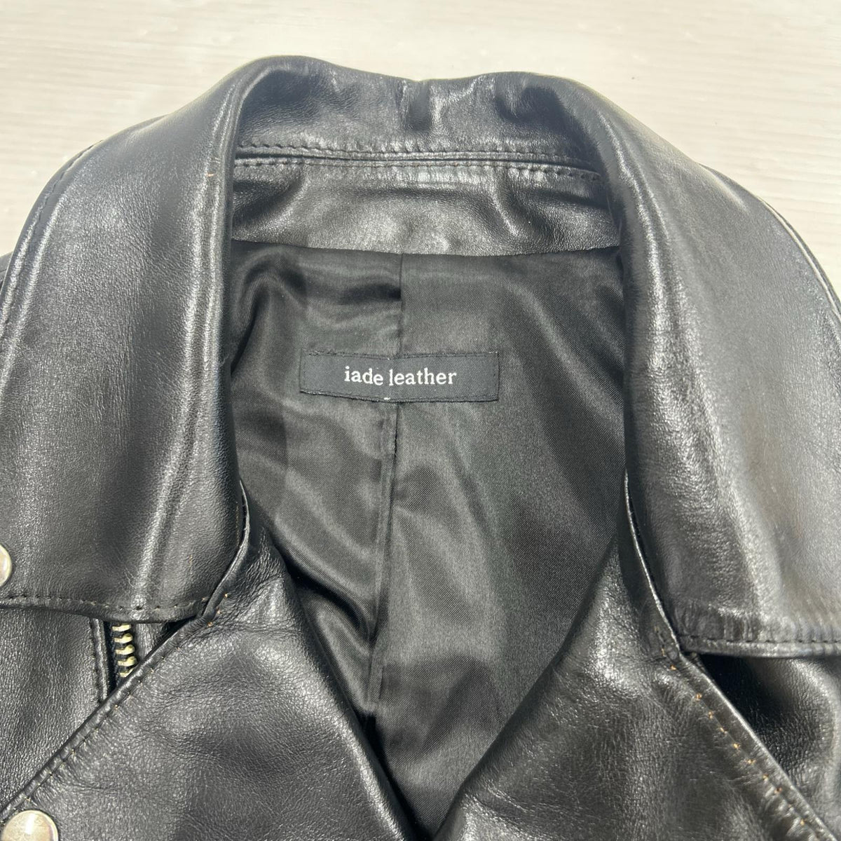 レザージャケット iade leather ダブルライダース(S) S ブラック