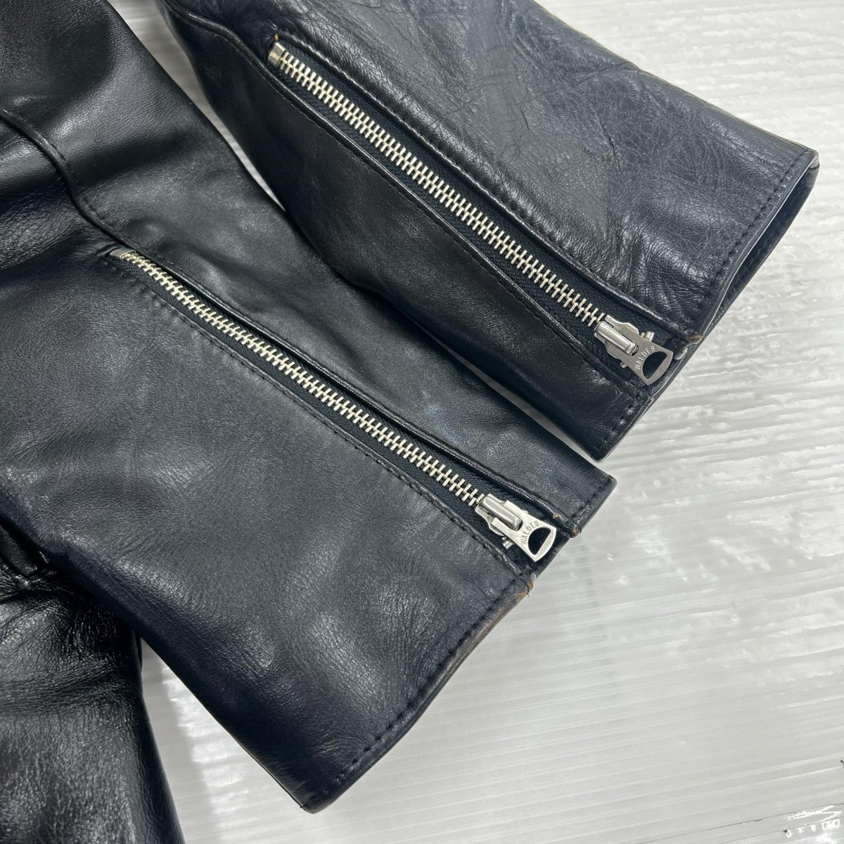 レザージャケット iade leather ダブルライダース(S) S ブラック