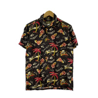 半袖シャツ Hawaiian Moon アロハシャツ (M) M ブラック