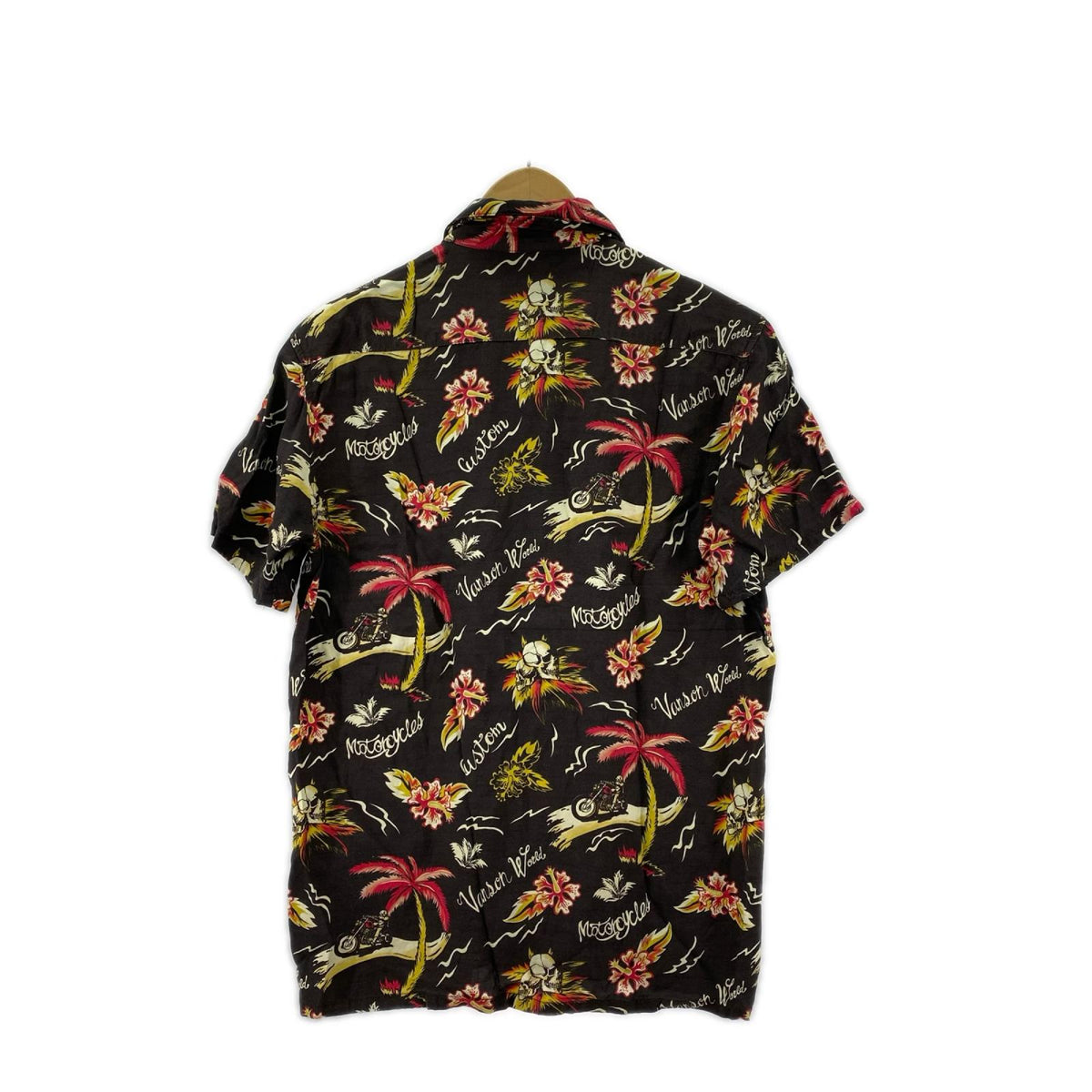 半袖シャツ Hawaiian Moon アロハシャツ (M) M ブラック