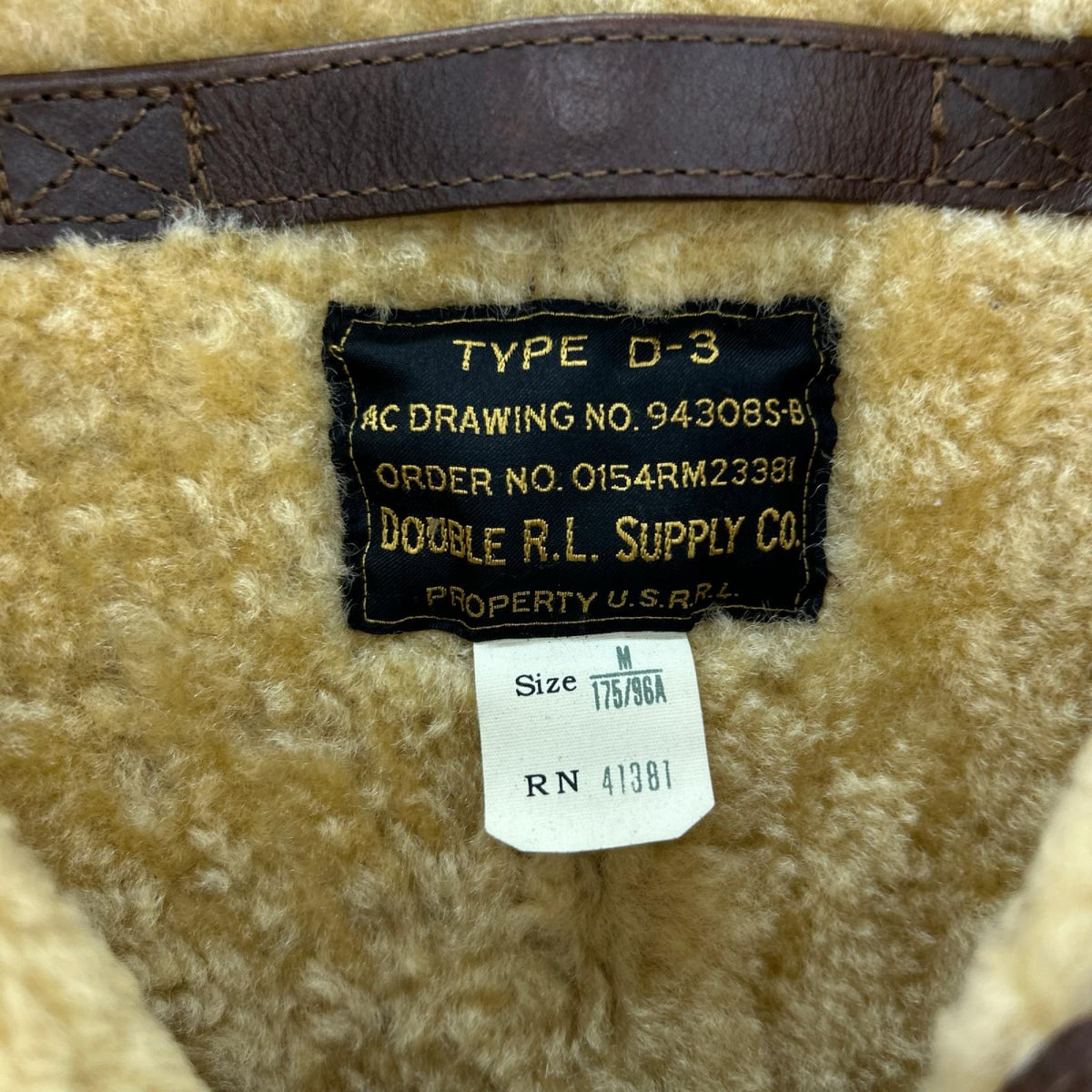 レザージャケット D-3 Shearling Filght Jacket BRW M M ブラウン