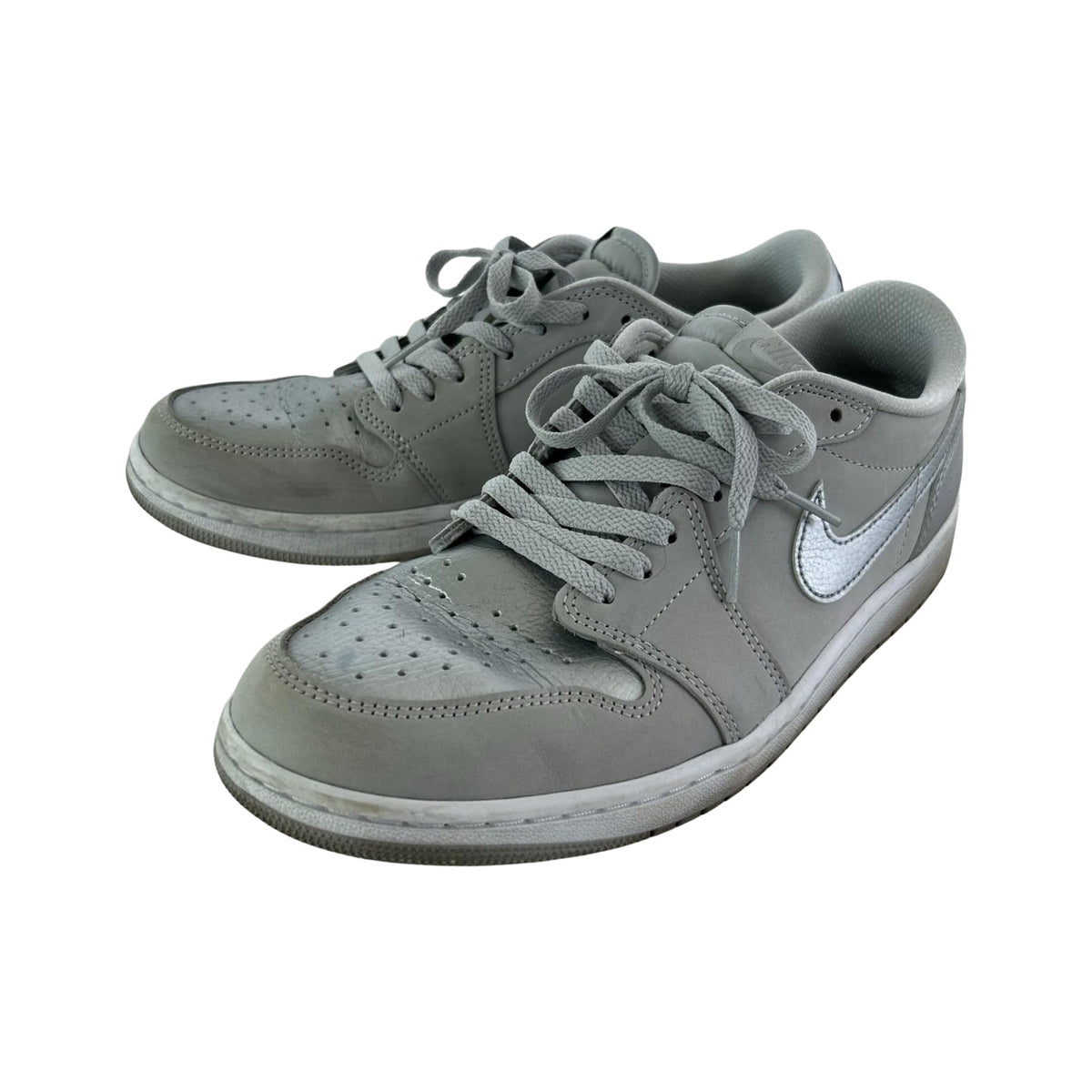 スニーカー AIR JORDAN 1 RETRO LOW OG Metallic Silver CZ0790-002 28.5cm (US10 1/2 UK10 EU47)