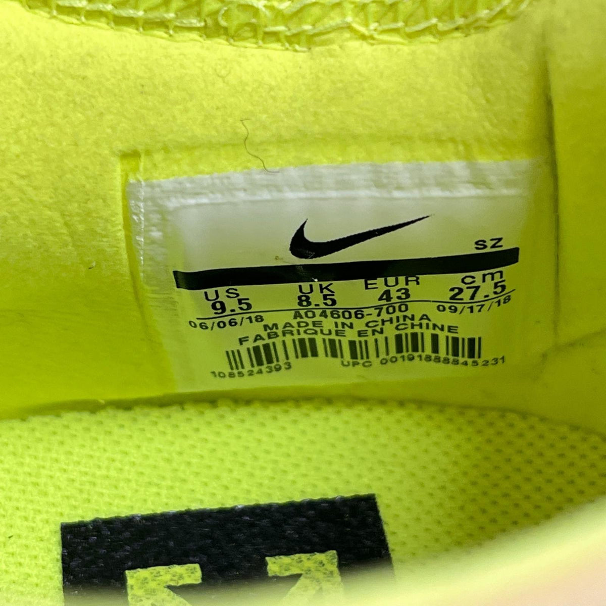スニーカー ×OFF-WHITE THE 10 AIR FORCE 1 LOW VOLT 27.5cm (US9 1/2 UK9 EU45) イエロー