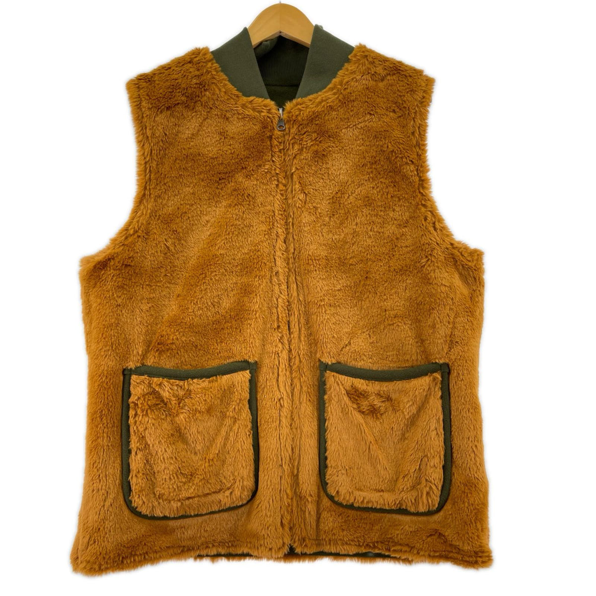 その他アウター modem design reversible suka-jan vest リバーシブルベスト カーキ 3