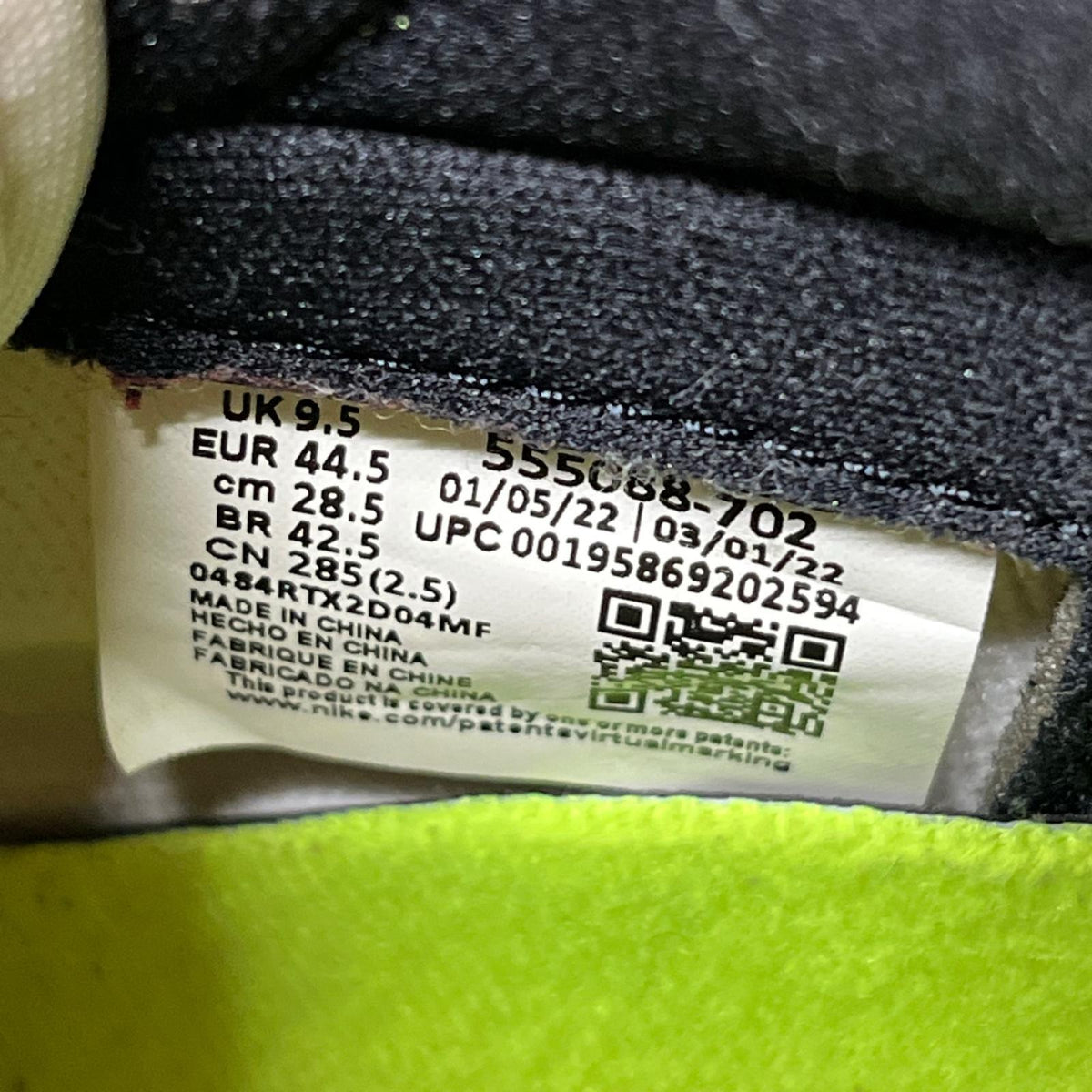 スニーカー AIR JORDAN 1 RETRO HIGH OG (28.5) 28.5cm (US10 1/2 UK10 EU47)