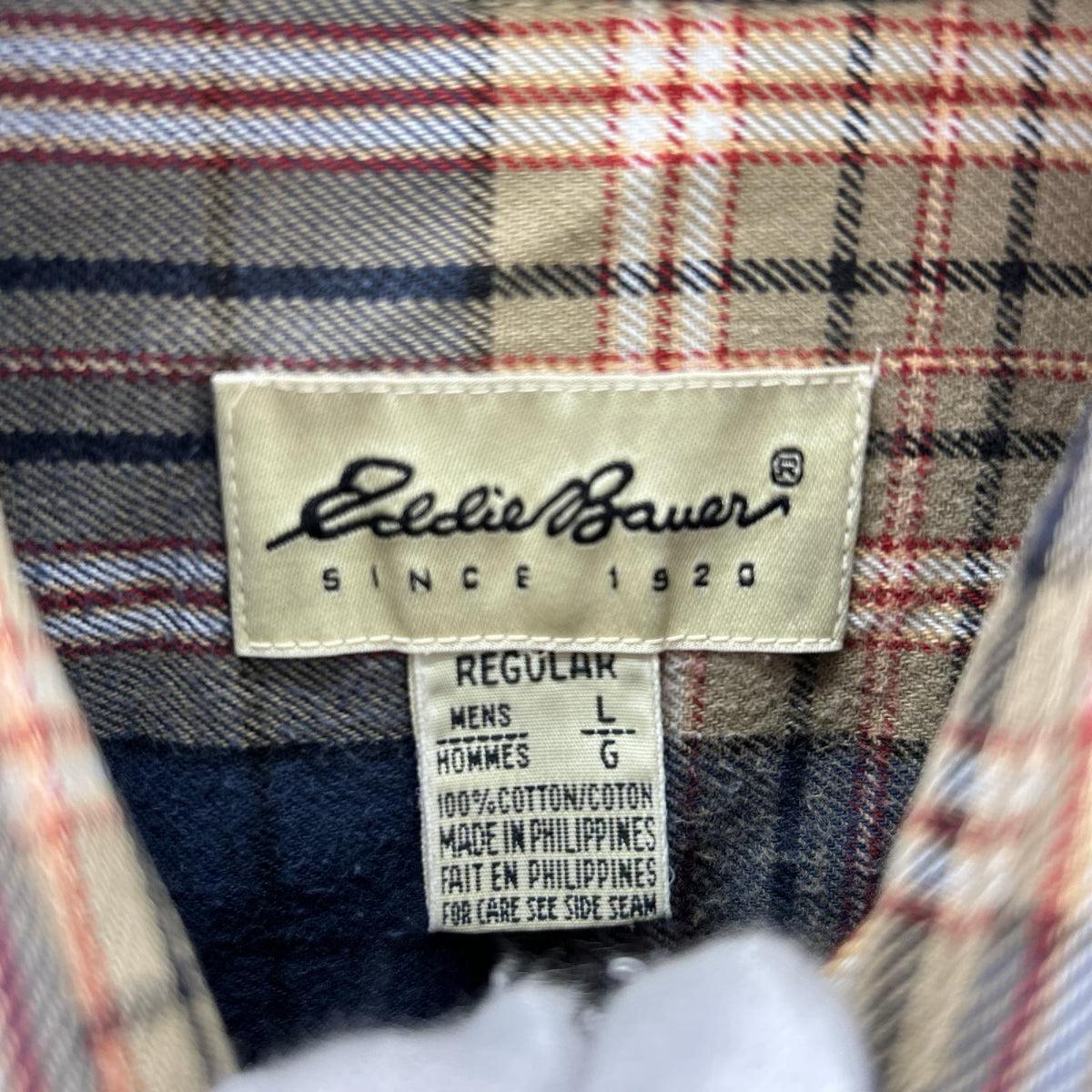 長袖シャツ Eddie Bauer 長袖シャツ チェック L ブラウン