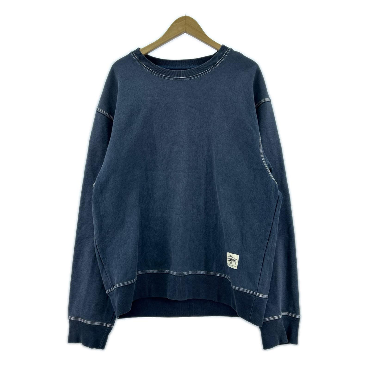 スウェット 118458/Contrast Stitch Label /紺 L ネイビー