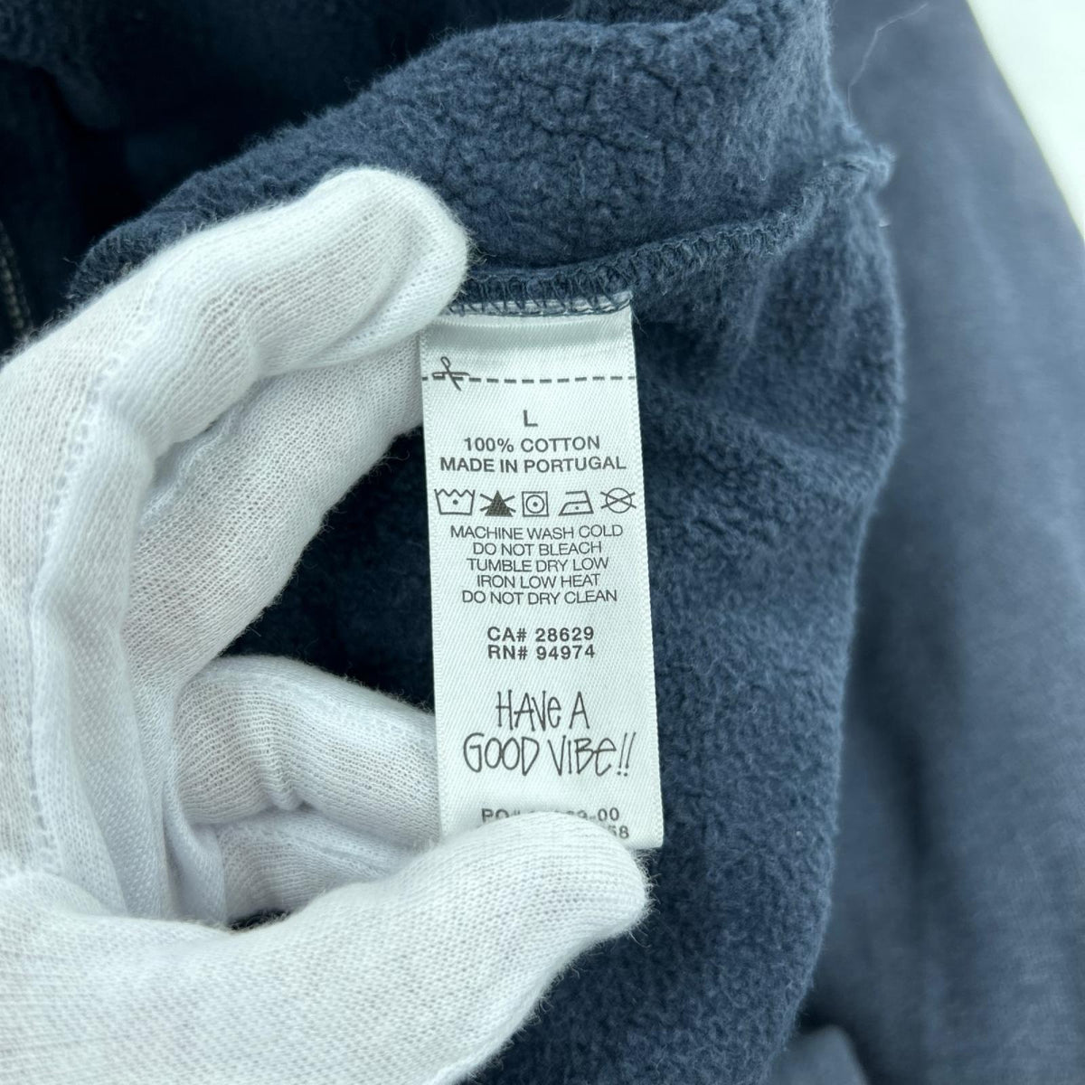 スウェット 118458/Contrast Stitch Label /紺 L ネイビー