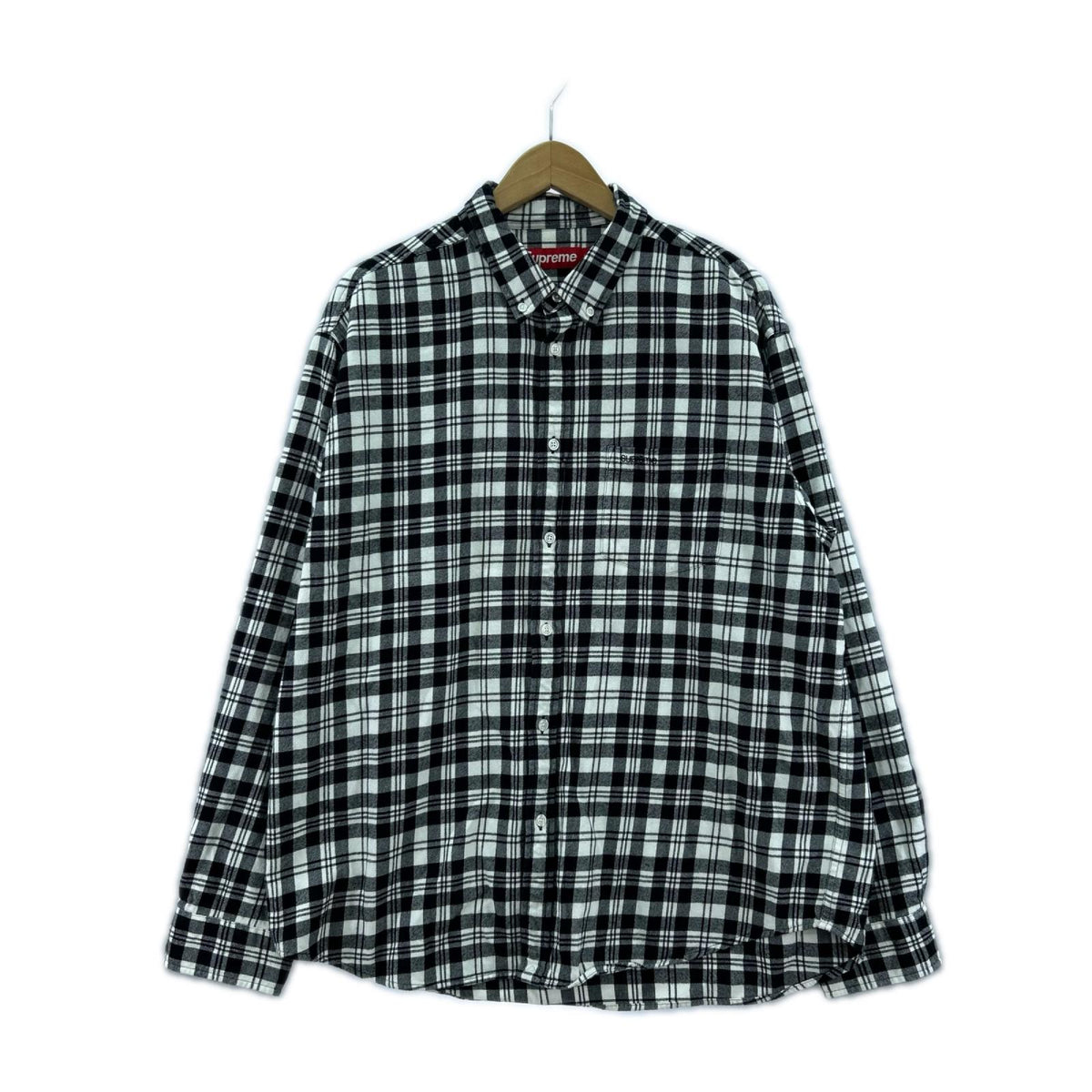 長袖シャツ 25FW Plaid Flannel Shirt/黒白/L L