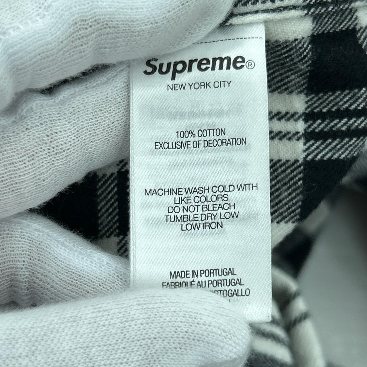 長袖シャツ 25FW Plaid Flannel Shirt/黒白/L L