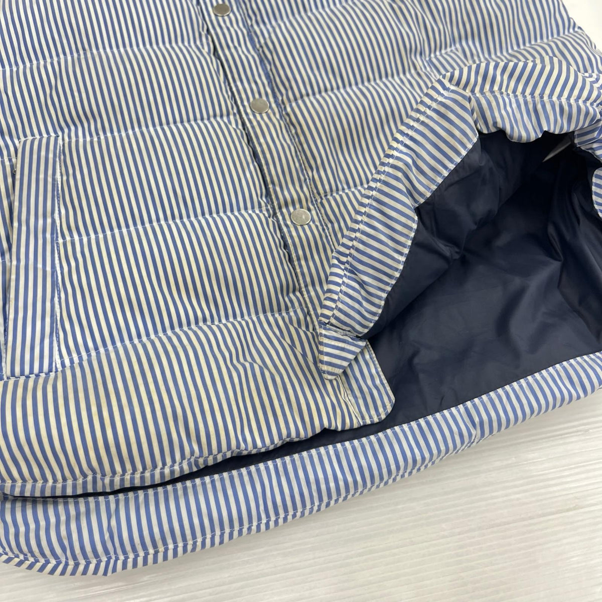 ダウンベスト ストライプ M BLU M ブルー