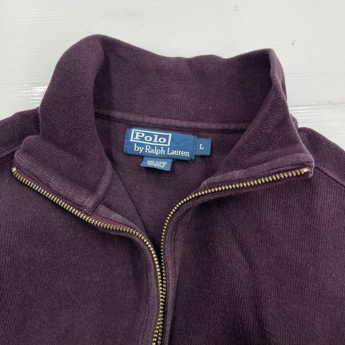 ニット POLO RALPH LAUREN ジップアップニット L パープル L パープル