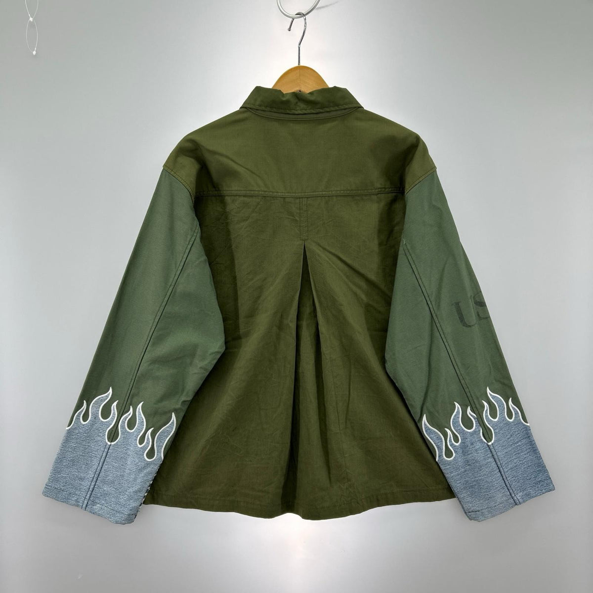 ジャケット FIRE EMB DENIM M-43 MILITARY JACKET L カーキ