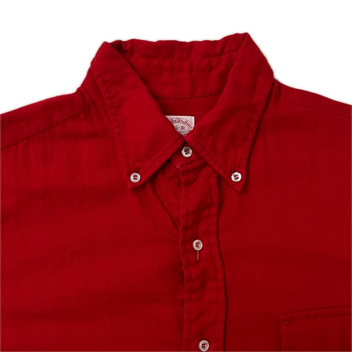 長袖シャツ Brooks Brothers 60s コットンウール 6ボタン フランネルシャツ 16 1/2 レッド
